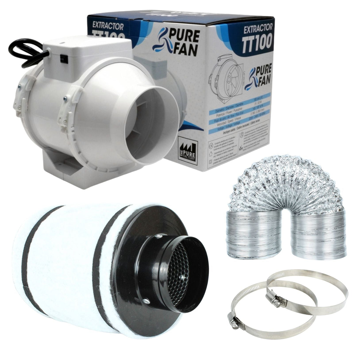 Pure Factory Abluft Set 100 mm Flansch