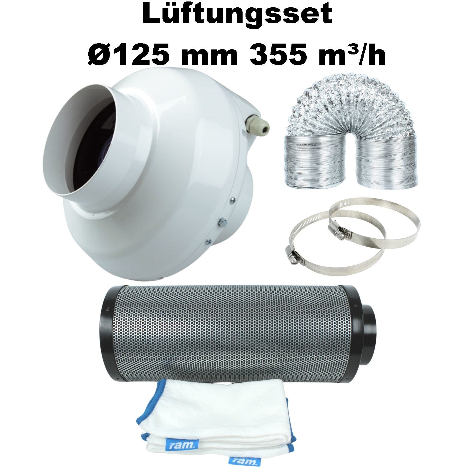 Growbox Komplettset 120x120x200 cm