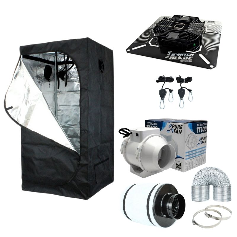 Growbox Komplettset 80x80x160 cm, LUMii Switch Blade 150W