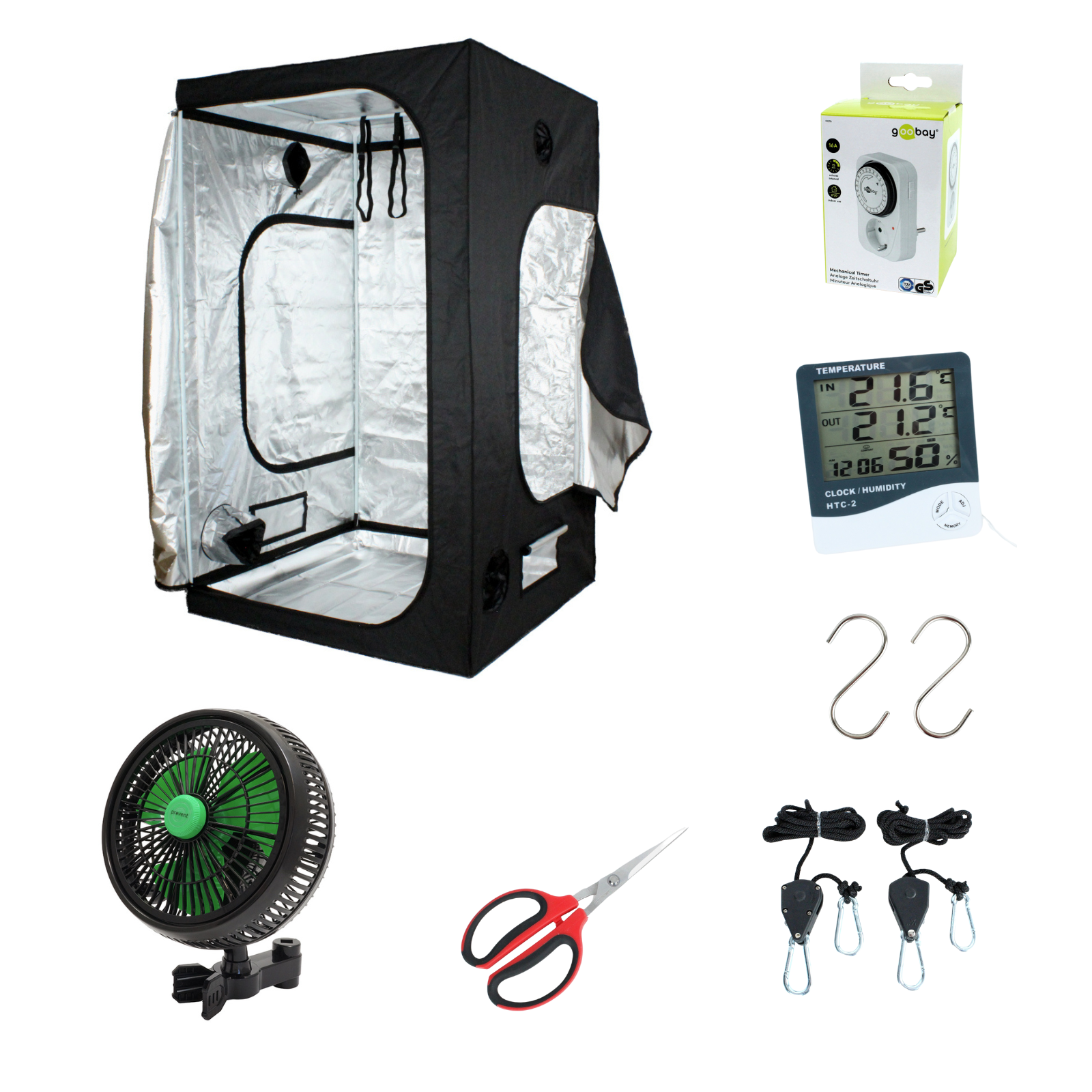 Growbox Komplettset 120x120x200 cm