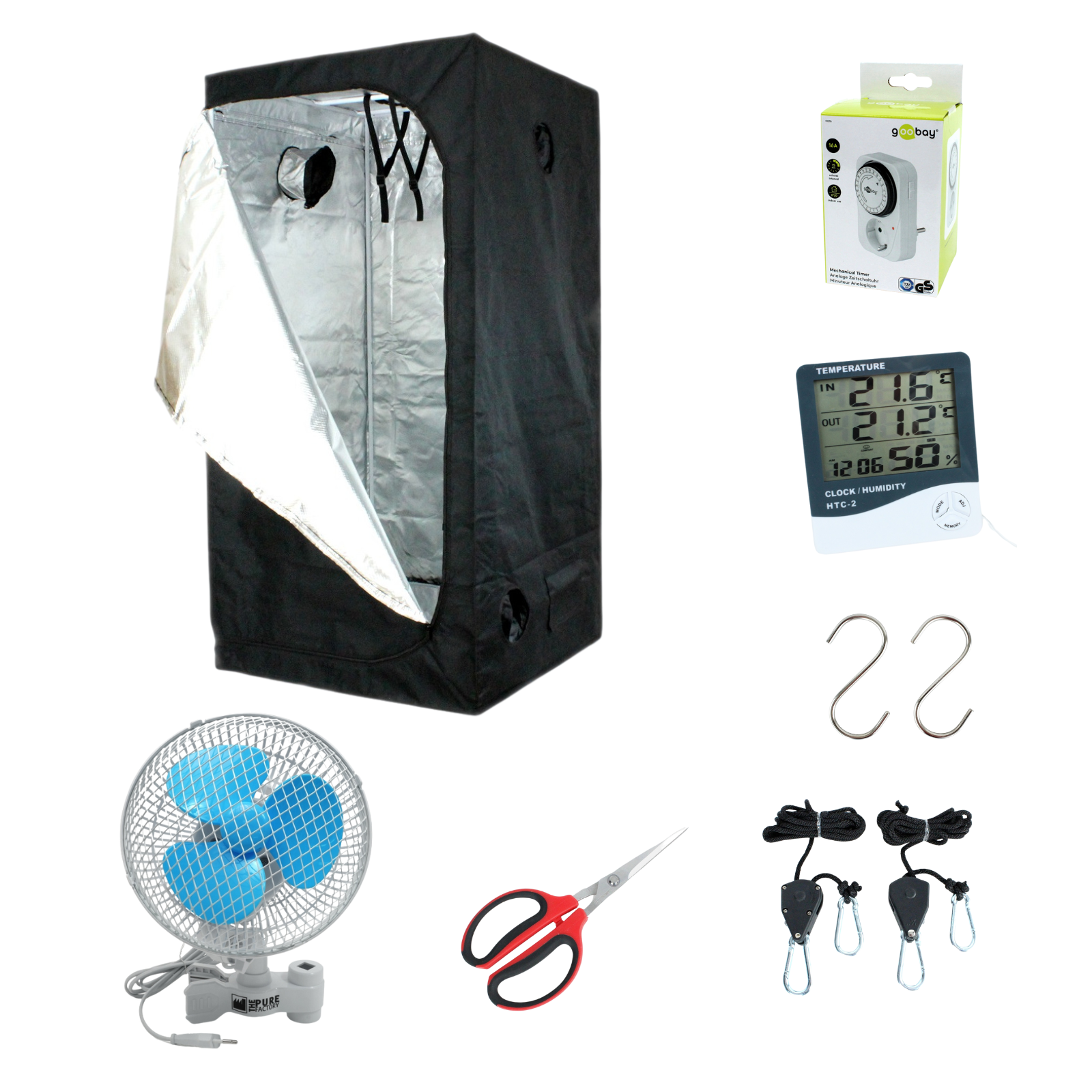 Growbox Komplettset 90x90x180 cm