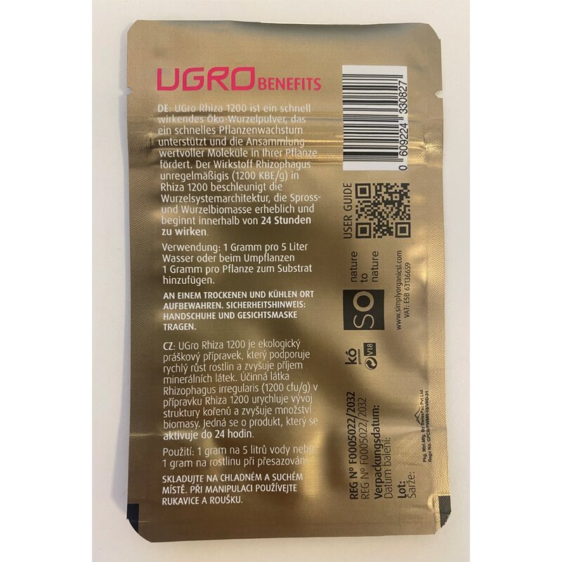 UGro BENEFITS Rhiza1200 prášek pro zakořenění 4g